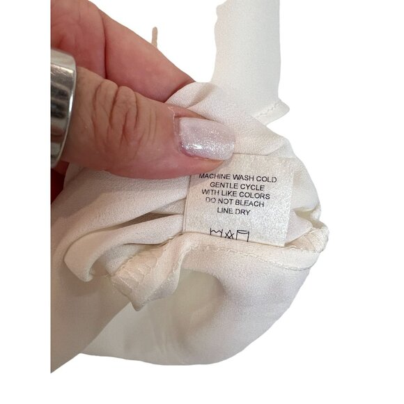 Krisa White One Shoulder Tie Top - Size M - Picture 5 of 7